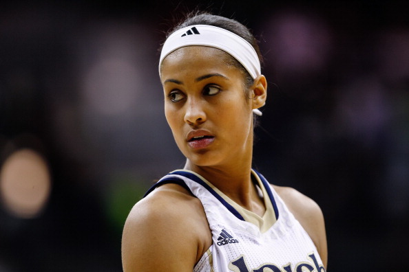 SOUTH BEND, IN - FEBRUARY 11: Skylar Diggins #4 of the Notre Dame Fighting Irish seen during the game against the Louisville Cardinals at Purcel Pavilion on February 11, 2013 in South Bend, Indiana. Notre Dame defeated Louisville 93-64. (Photo by Michael Hickey/Getty Images)