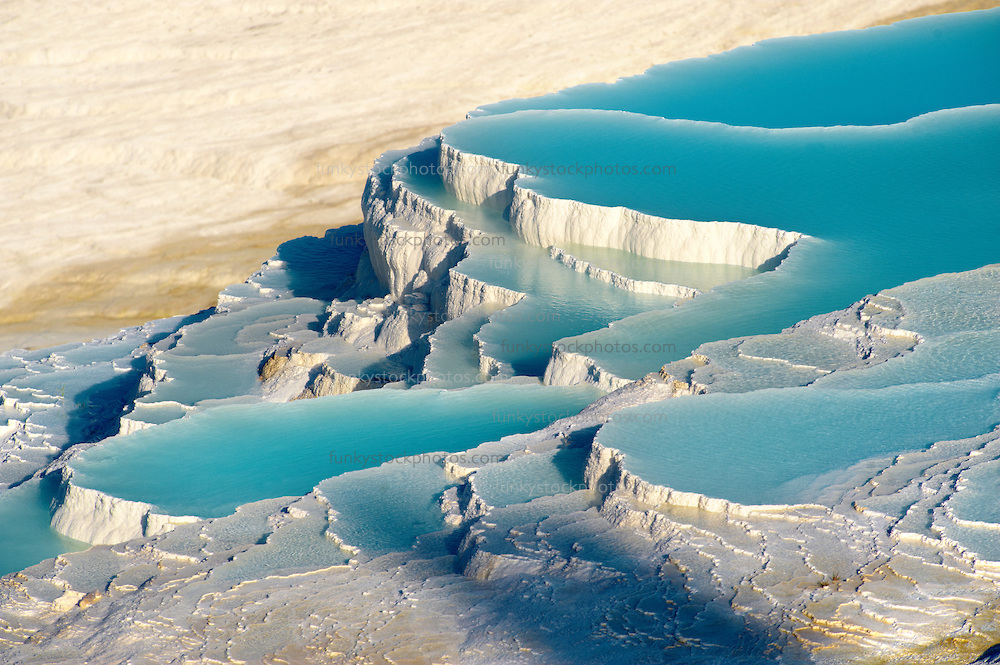 Photo & Image of Pamukkale Travetine Terrace, Turkey. Images of the white Calcium carbonate rock formations. Buy as stock photos or as photo art prints. 3