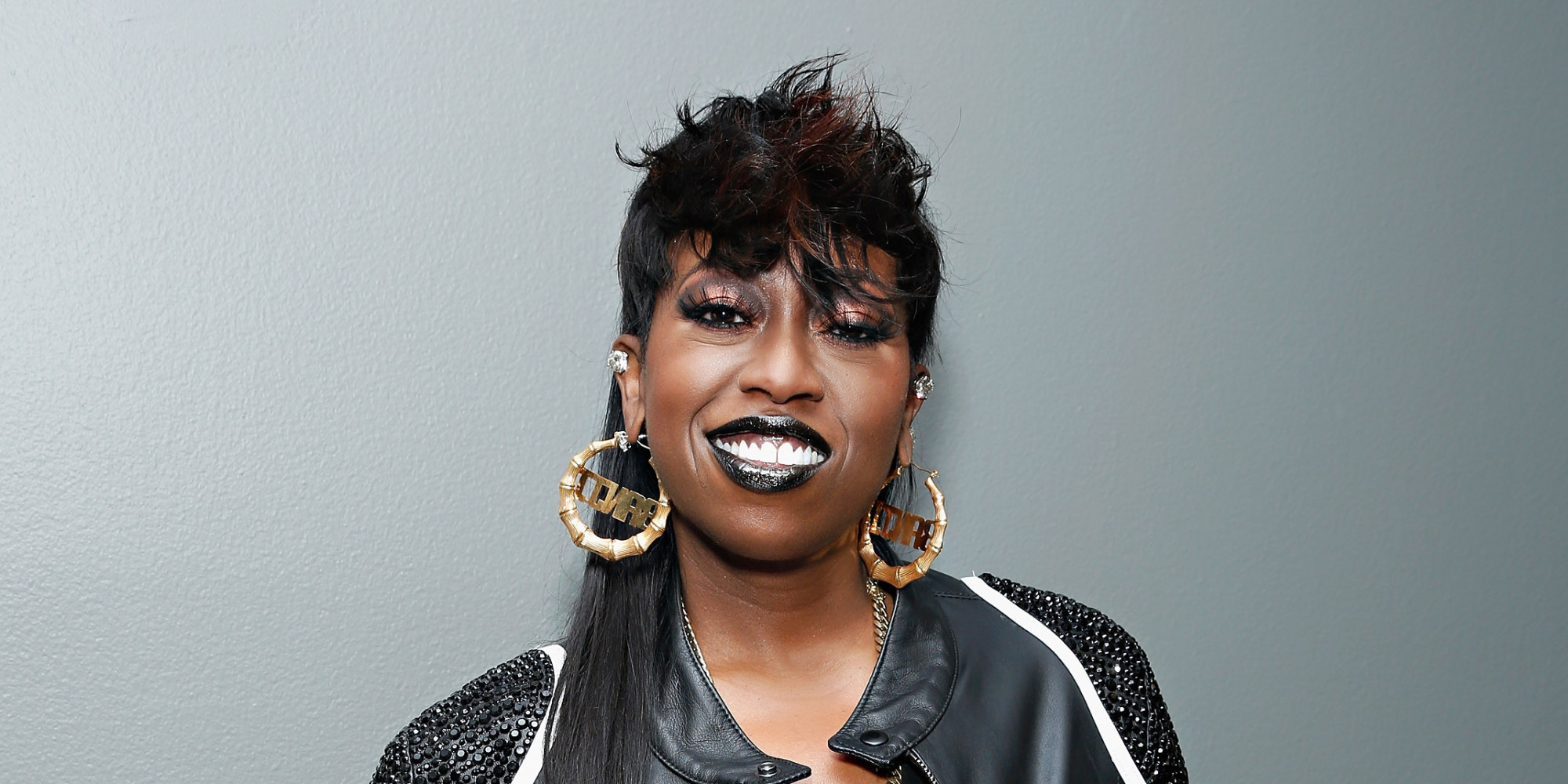 NEW YORK, NY - AUGUST 14: Recording artist Missy Elliott poses backstage at BET's '106 and Park' at BET Studios on August 14, 2013 in New York City. (Photo by Cindy Ord/BET/Getty Images for BET)