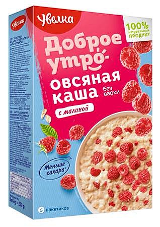 Oatmeal porridge with raspberries /Каша овсяная Сиюминутка с малиной / Havermoutpap met frambozen