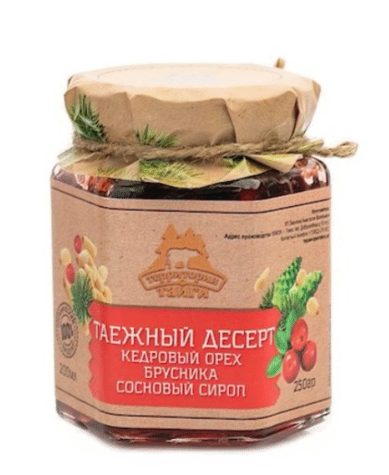 Taiga-dessert bosbessen in pijnboomsiroop / Таежный десерт Кедровый Орех с брусникой