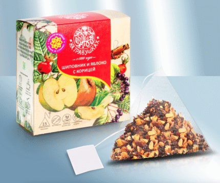 Rozenbottelthee en appel met kaneel / Напиток чайный Шиповник и яблоко с корицей / Rosehip and Apple with Cinnamon