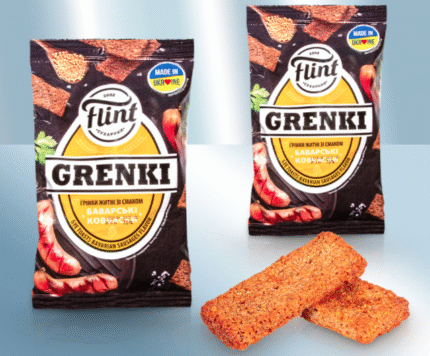 Grenki met borstsmaak / Гренки из ржано-пшеничного хлеба со вкусом баварских колбасок