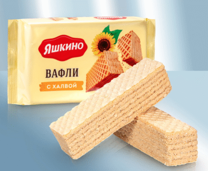Wafels met halva / Вафли с халвой Яшкино / Waffles with halva