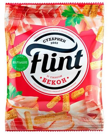 Tarwe-rogge croutons met "Spek"-smaak / Сухарики пшенично-ржаные со вкусом «Бекона»