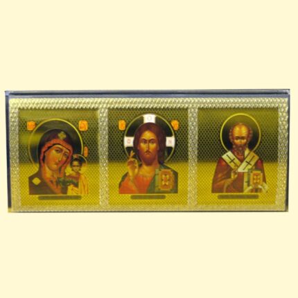 Icoon voor in de auto, 3-delig / Тройная икона в машину / Icon for in the car, 3-piece